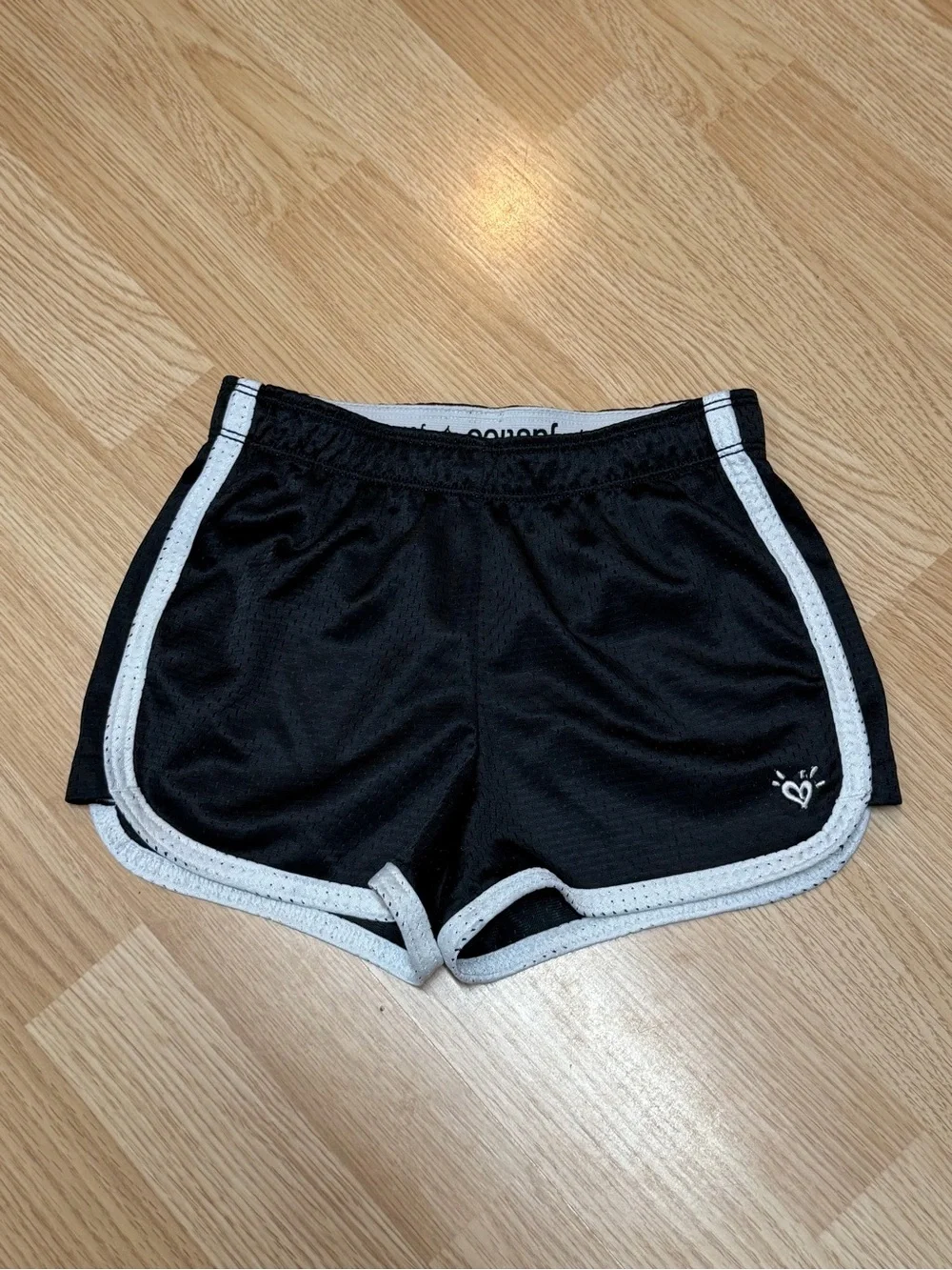 Justice Girls Size 8 Black Athletic Running Shorts Performance Active Gym